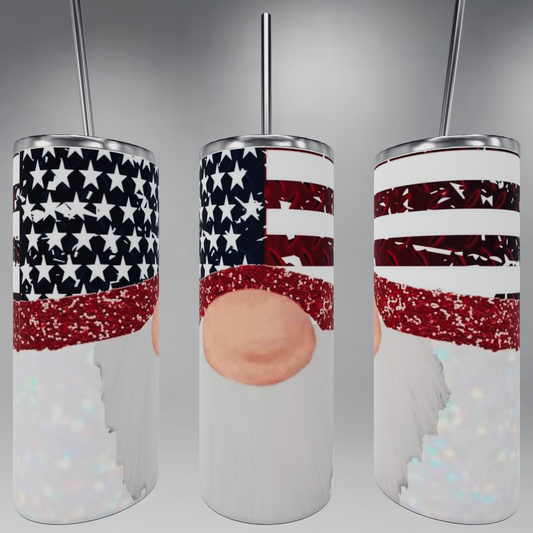 American Flag Gnome Tumbler